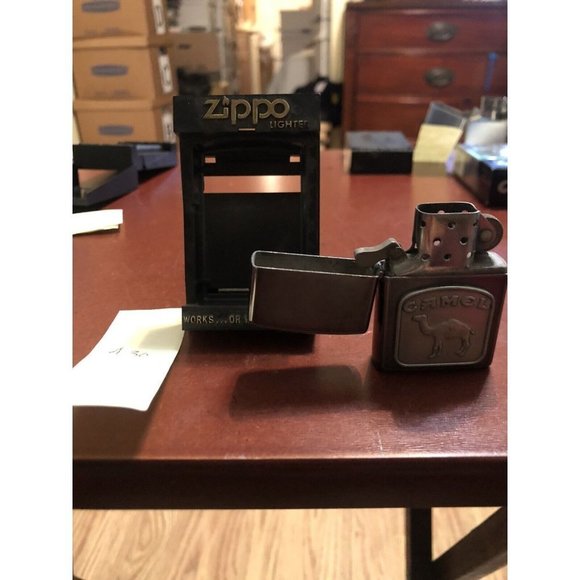 Vintage Zippo Camel Cigarettes Chrome Promotional  Lighter w/ Case Not Tested - Picture 5 of 5